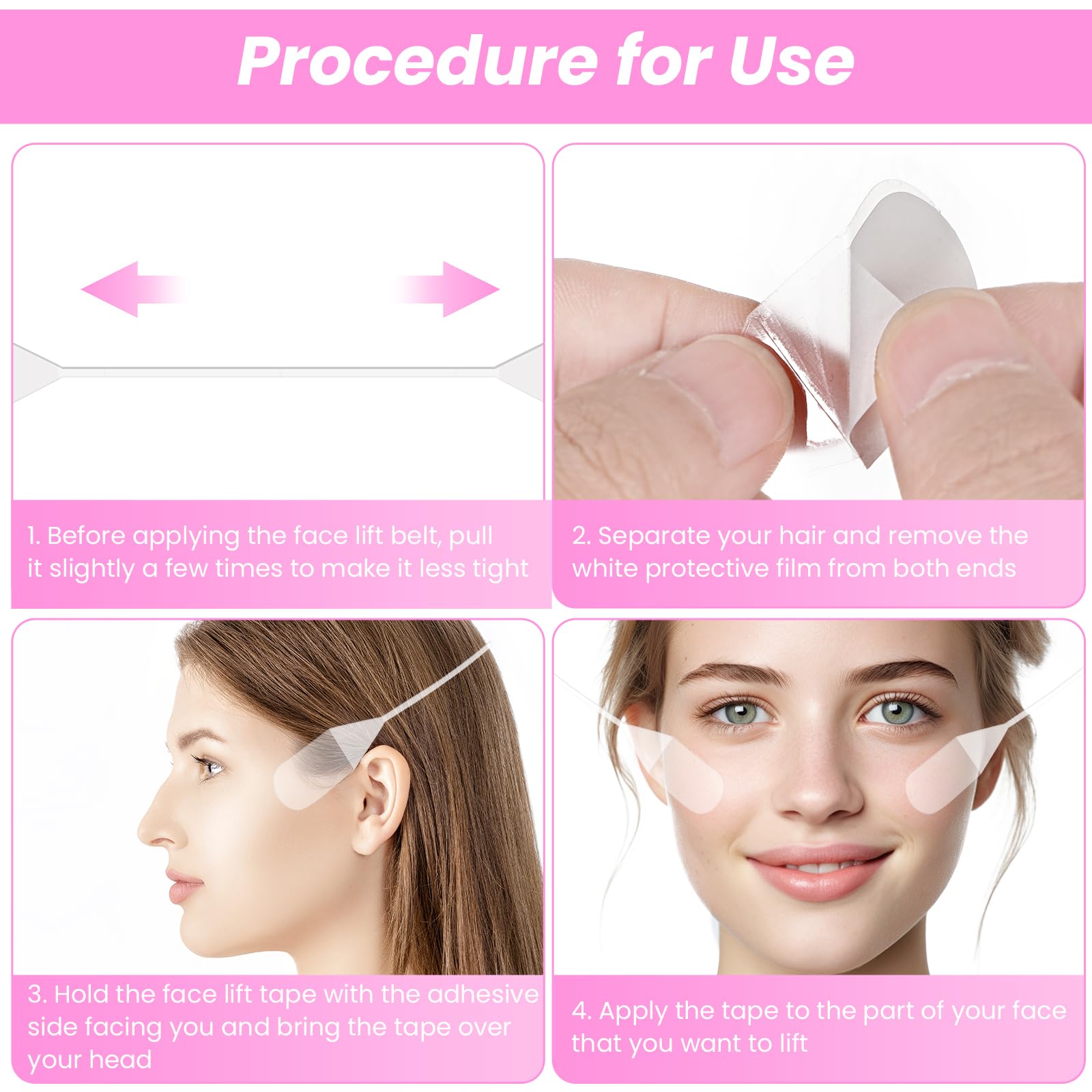 LLOUSSAK headband anchored lifting tape secures placement for natural results
