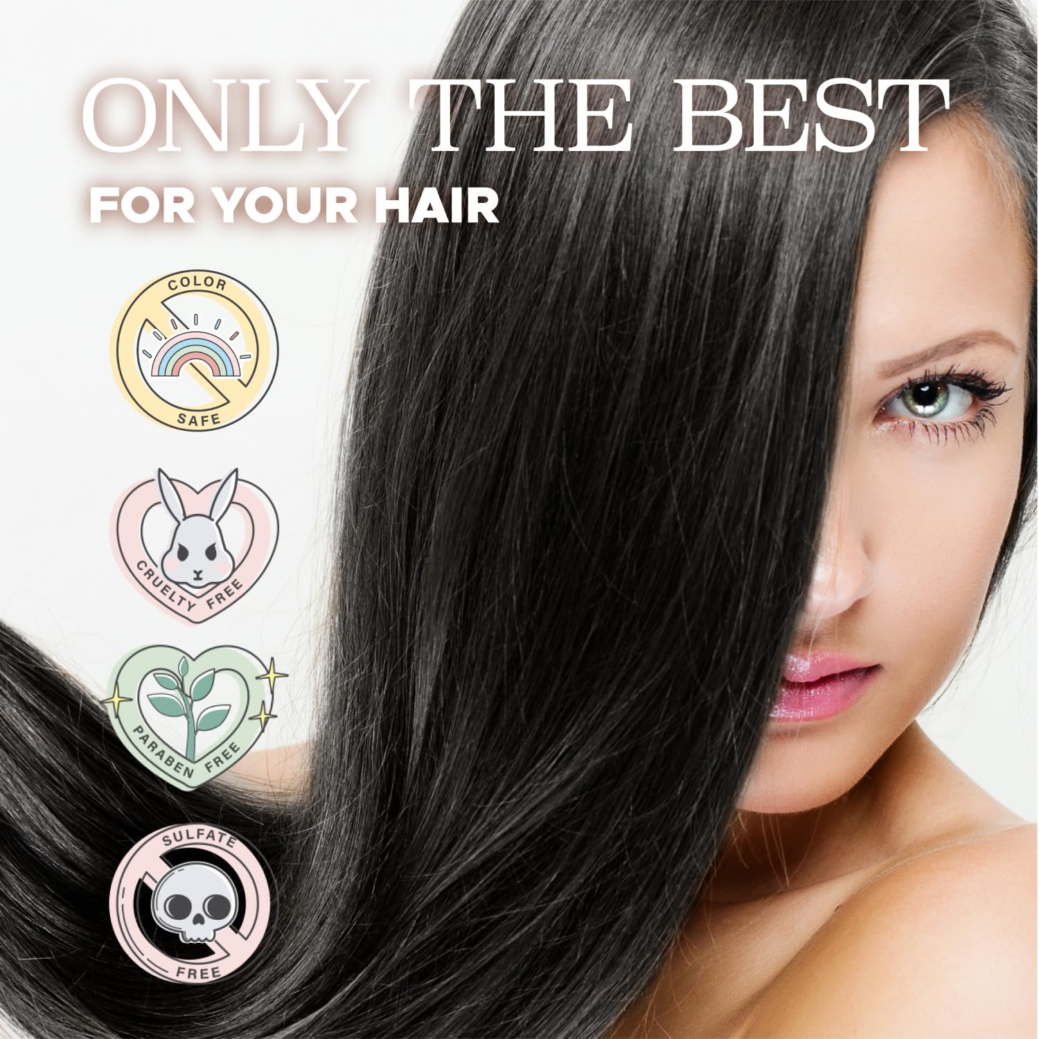 L LUSETA Argan oil nourishes each strand with vitamins for elasticity.