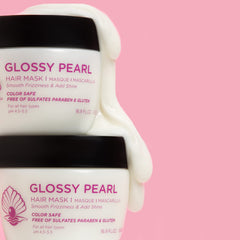 Luseta Glossy Pearl Hair Mask on hair reveals shiny, manageable strands