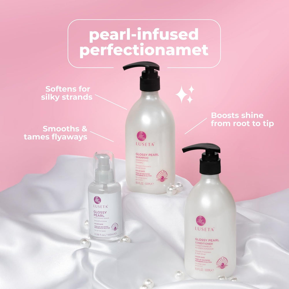 Packaging image shows the Luseta Glossy Pearl Trio for home use.