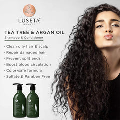 Luseta Tea Tree Oil Shampoo lather demonstrates rich cleansing.