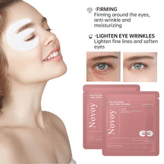 LLVYUO Novoy Rose Eye Patches applied under the eye area for soothing hydration