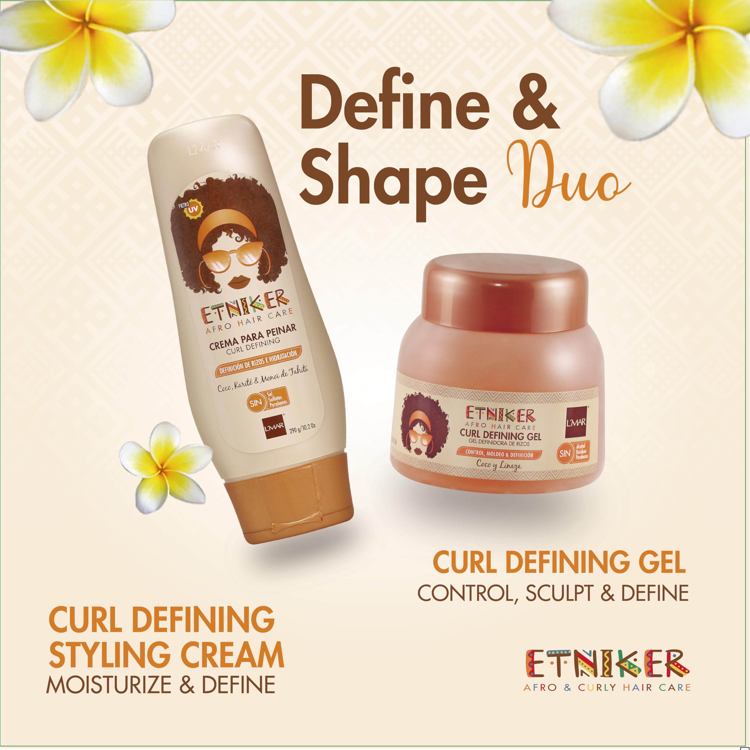 L'MAR ETNIKER curl definition and soft hold after styling