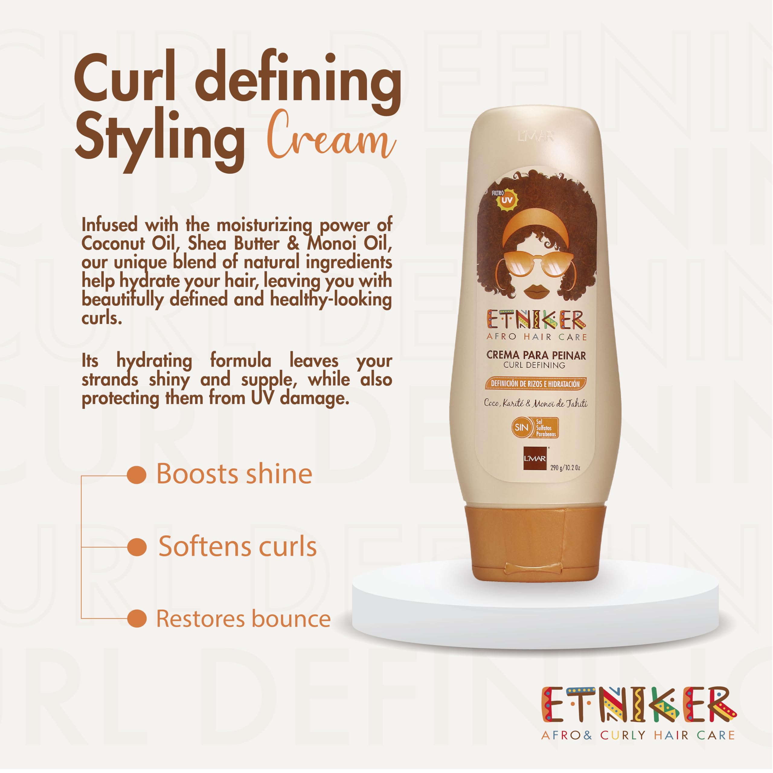 L'MAR ETNIKER ingredients closeup with coconut oil and shea butter
