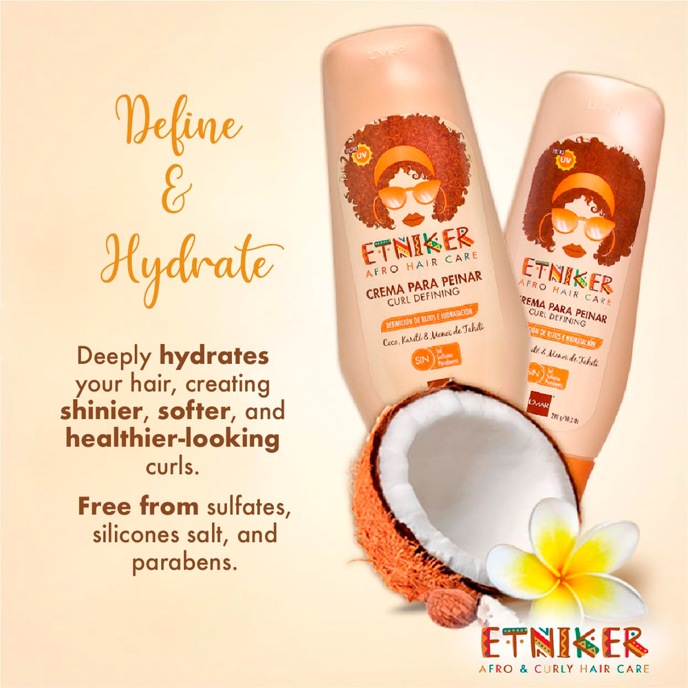 L'MAR ETNIKER no-rinse styling cream in use on damp hair