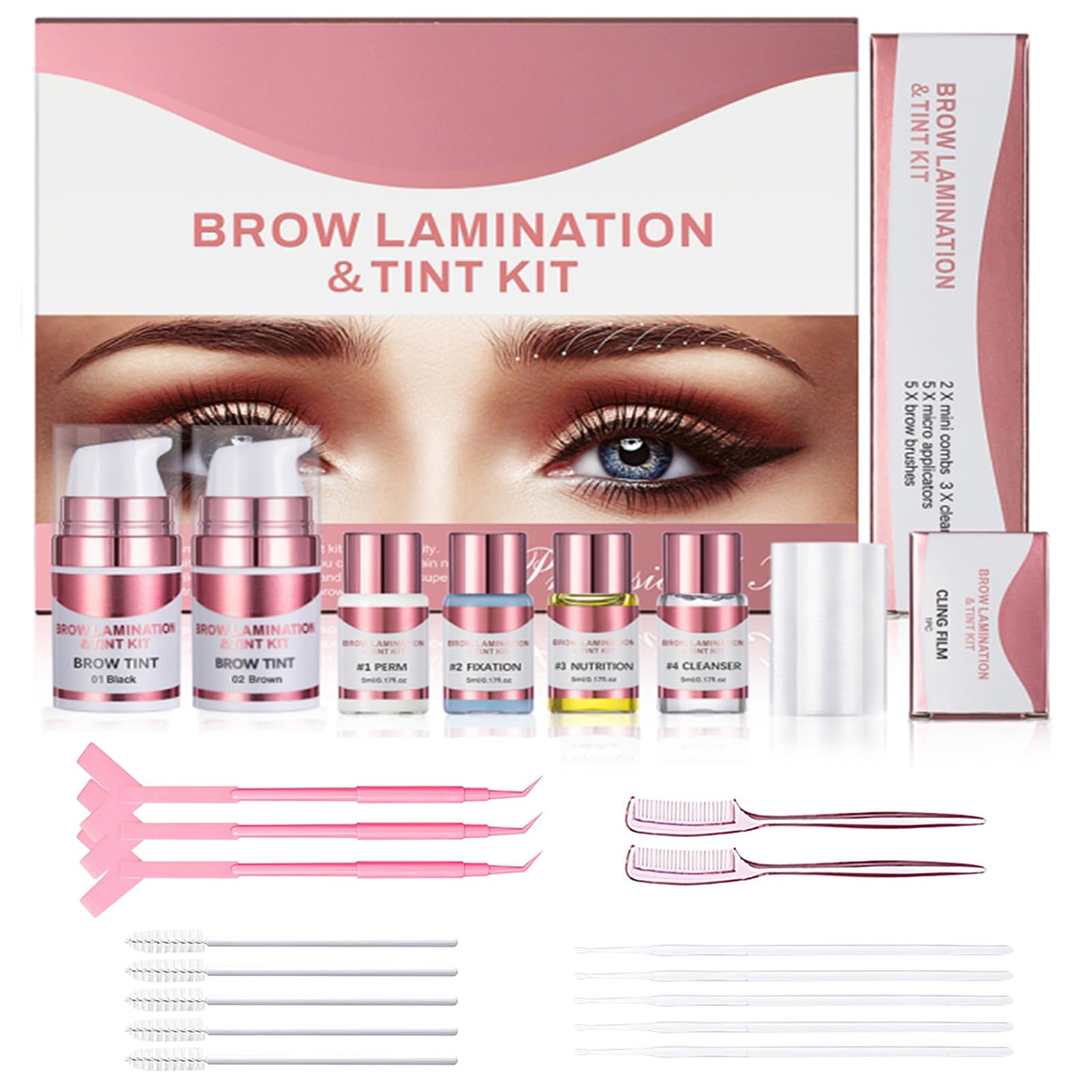 LMDAOO Brow Lamination Kit packaging shows at-home brow solution