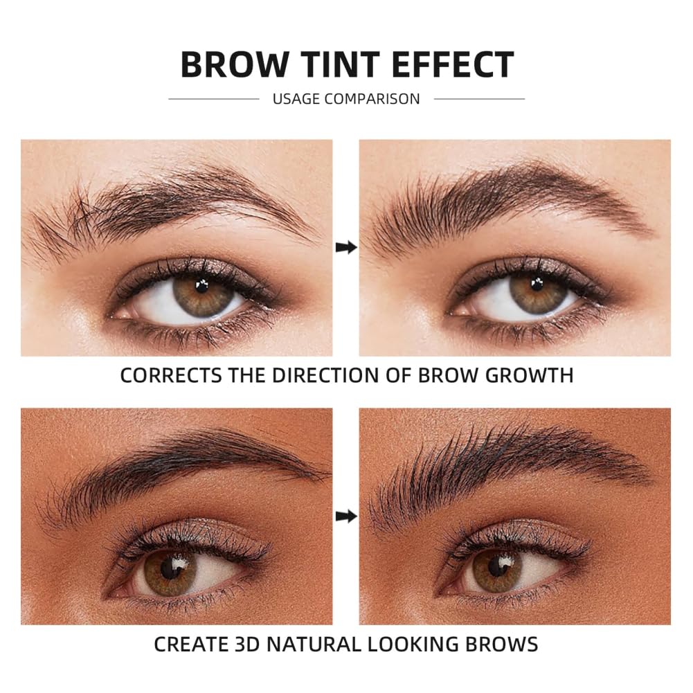 LMDAOO brow lamination result with lifted, defined brows