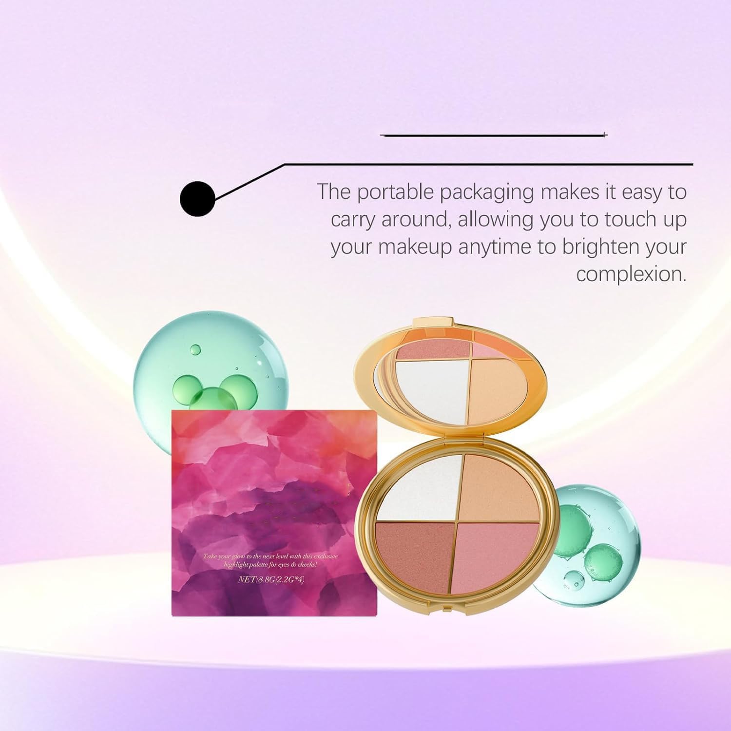 Diamond-infused minerals catch light to create a natural glow