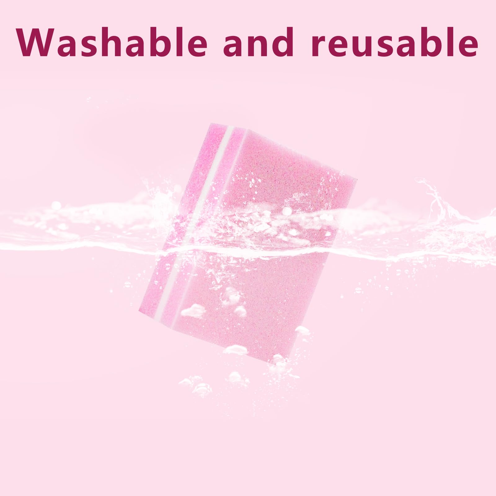 LNAUJS Nail Buffer Block pink set in use, demonstrating smooth shaping and edge work.