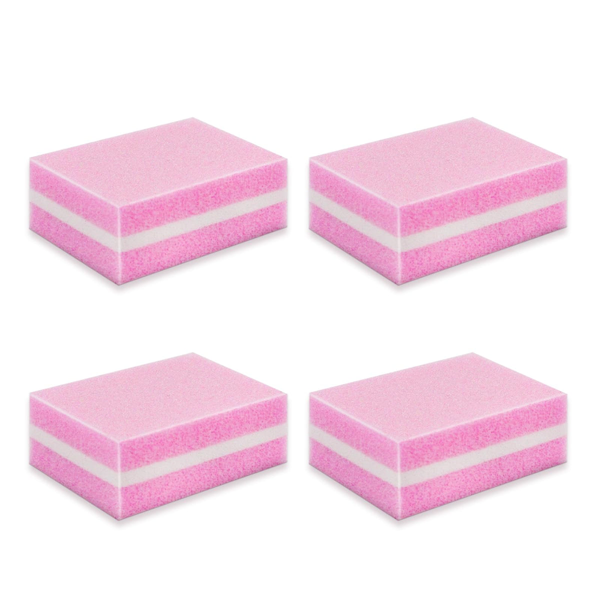 LNAUJS Nail Buffer Block pink top view, portable for travel touch-ups.