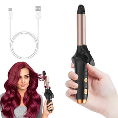 LNSTN cordless curling iron compact portable design for on-the-go styling.