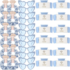 Loanzeg bridesmaid scrunchies in dusty blue for cohesive party gifts.