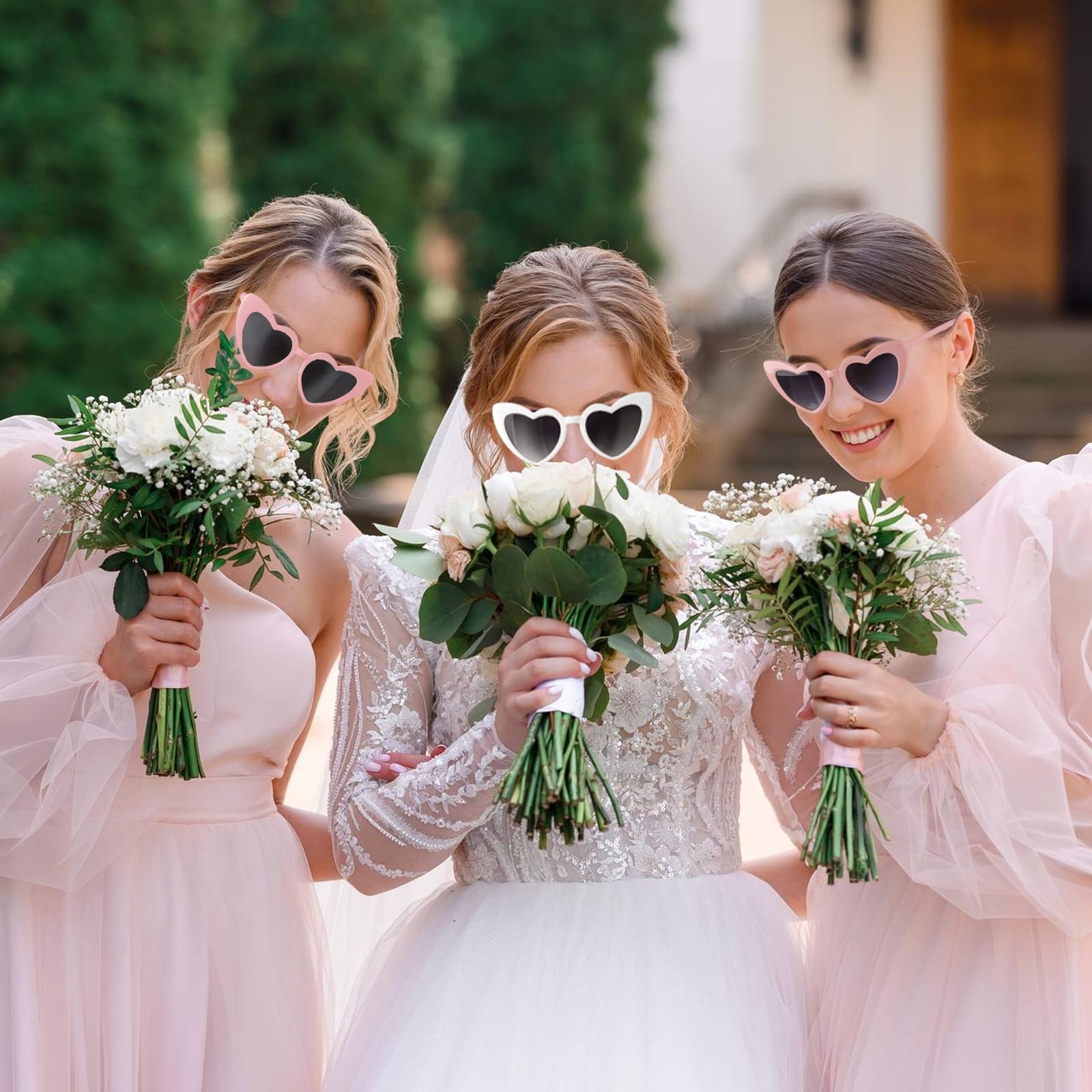 Loanzeg scrunchies gift set paired with square clips for coordinated wedding party looks