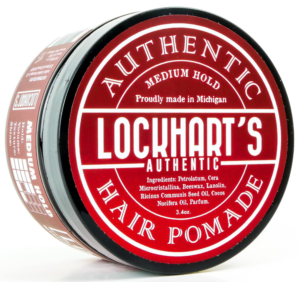 Lockhart's Goon Grease bottle shows medium hold and smooth finish for versatile styling.