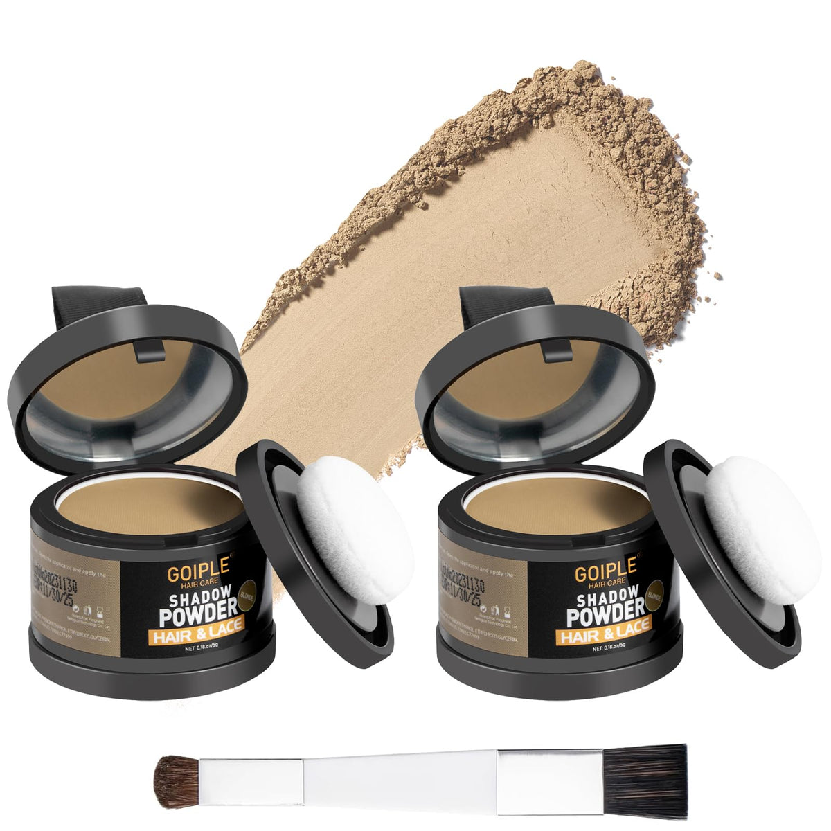 Lockmio Root Cover Up Powder compact close-up for natural hairline blending.