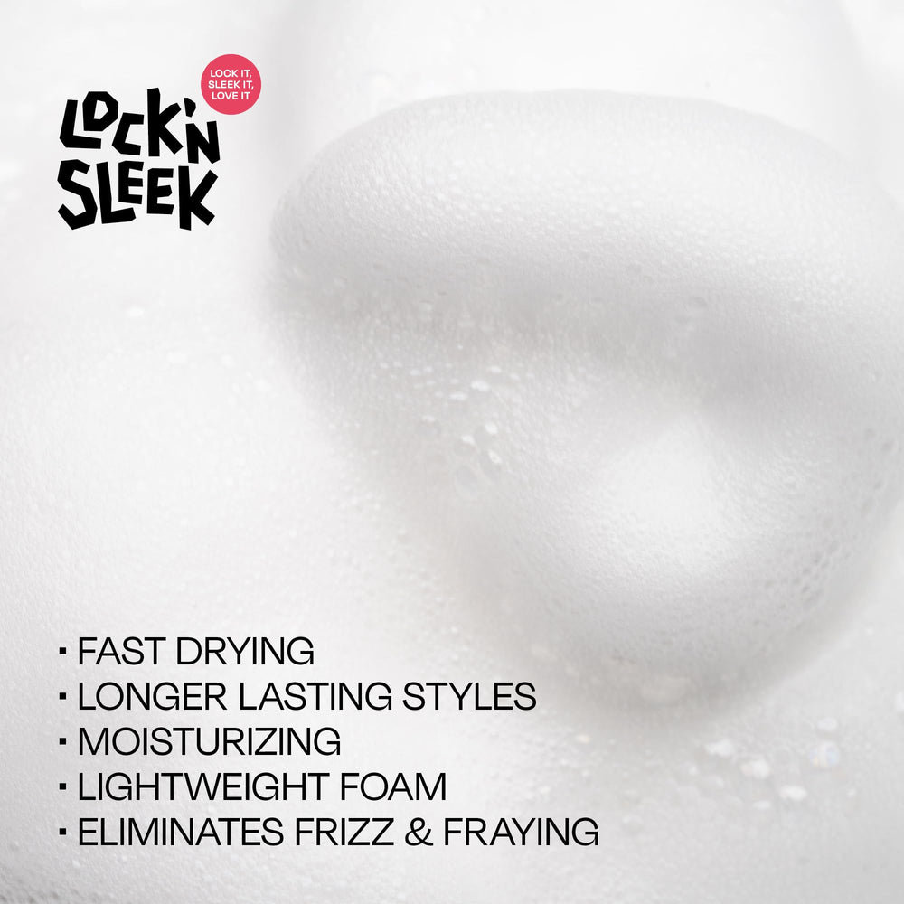LOCK'N SLEEK frizz control delivers a smooth, long-lasting finish on braids.