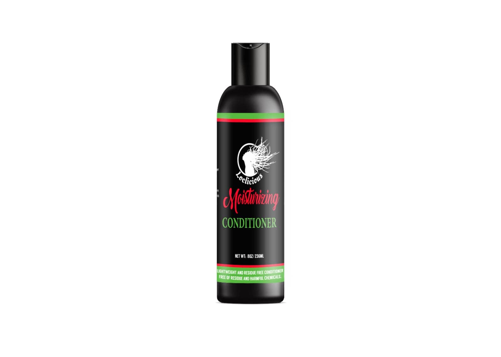 Loclicious conditioner hair gloss after use highlights silky shine and frizz control.
