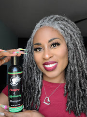 Loclicious loc care application demonstrating even moisture on twists and braids.