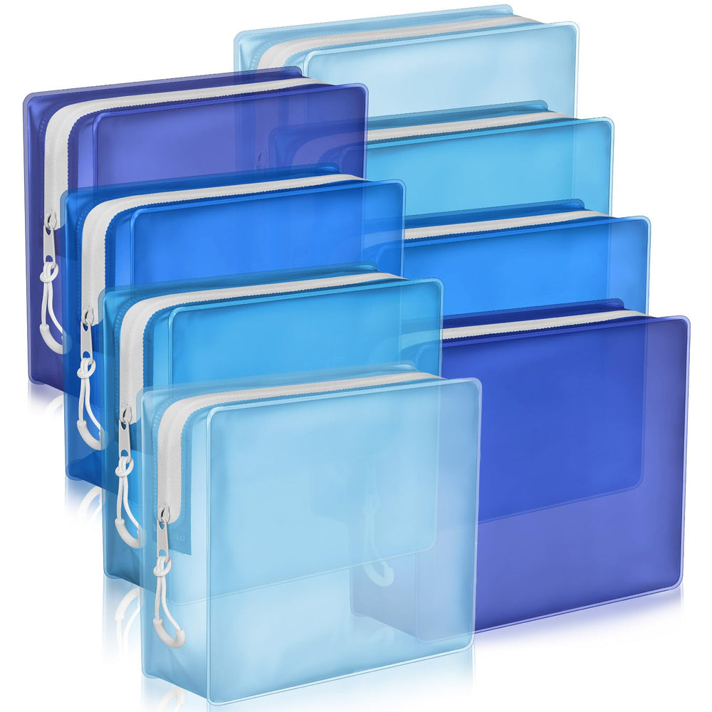 Locmeo 8-pack TSA travel bags blue for quick security screening.