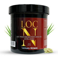 LOCN Hair Gel jar front highlights sleek packaging and smooth hold for versatile styling