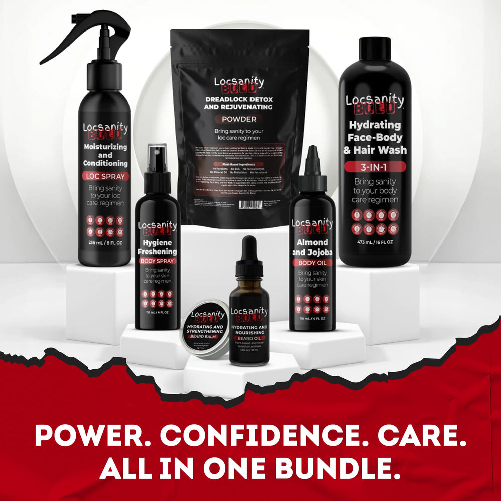 Locsanity Bold Loc Spray hydrates dreadlocks with lasting moisture.