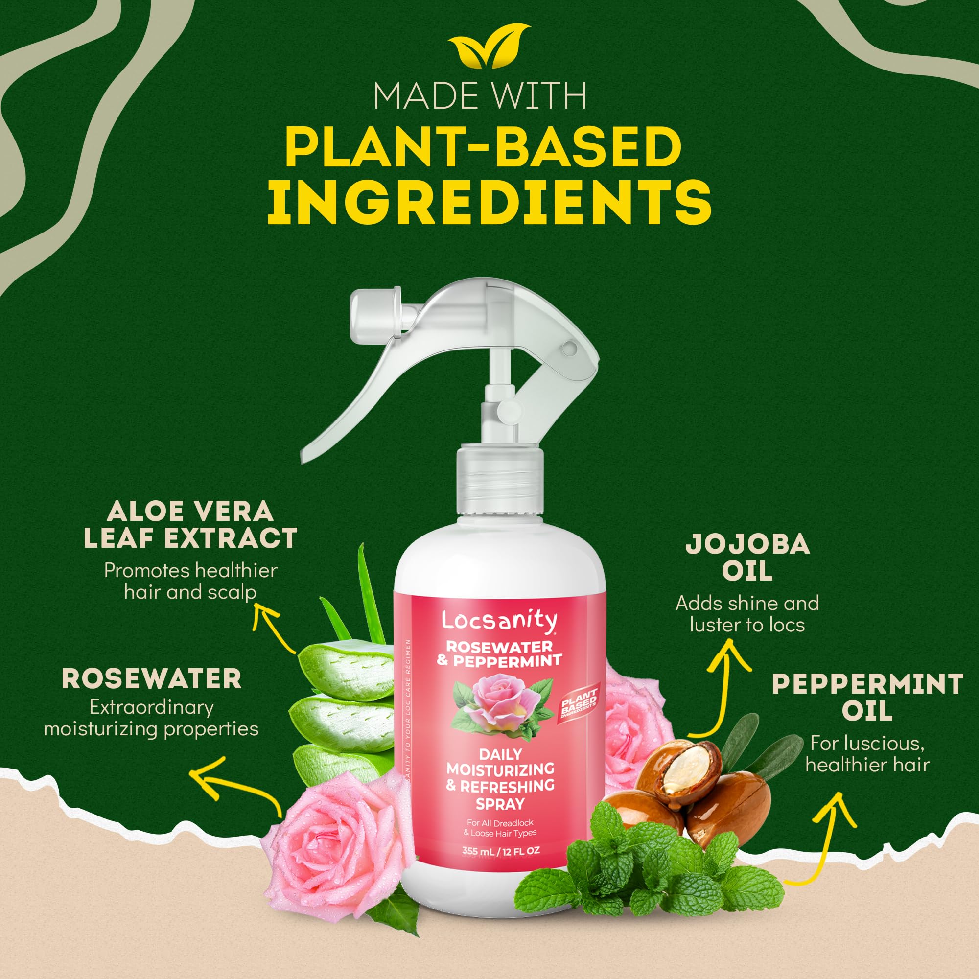 Locsanity Daily spray applied to scalp for comfortable hydration.