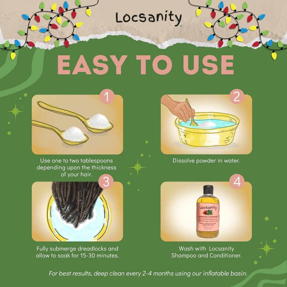 Locsanity detox basin setup enables at-home spa-like cleansing.