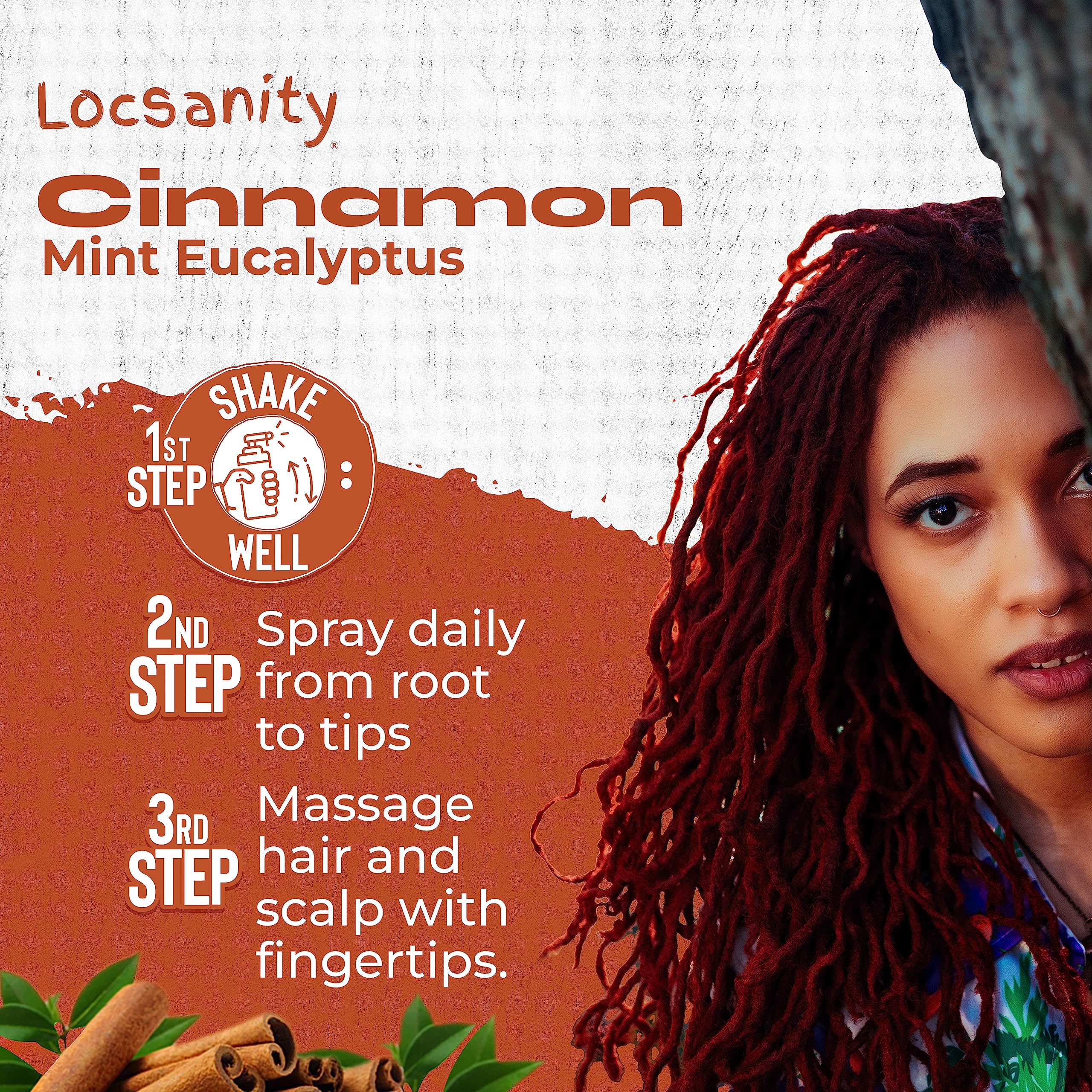 Locsanity gentle formula on scalp emphasizes soothing care.