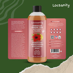 Locsanity Hibiscus Green Tea label close up highlighting ingredients