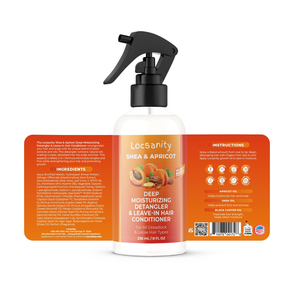 Locsanity Leave-In Conditioner applied for moisture and detangling ease.
