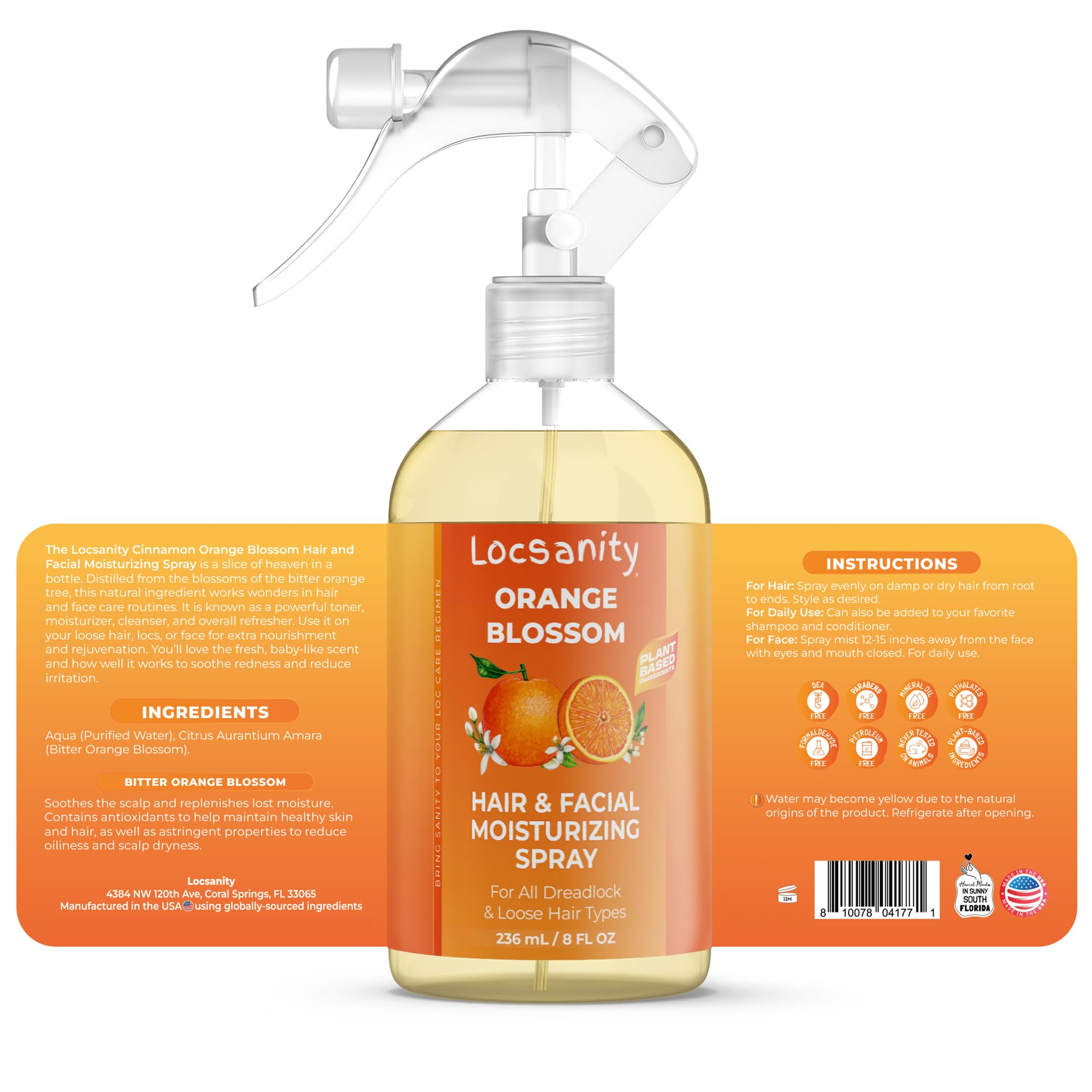 Soft orange blossom fragrance from Locsanity loc spray