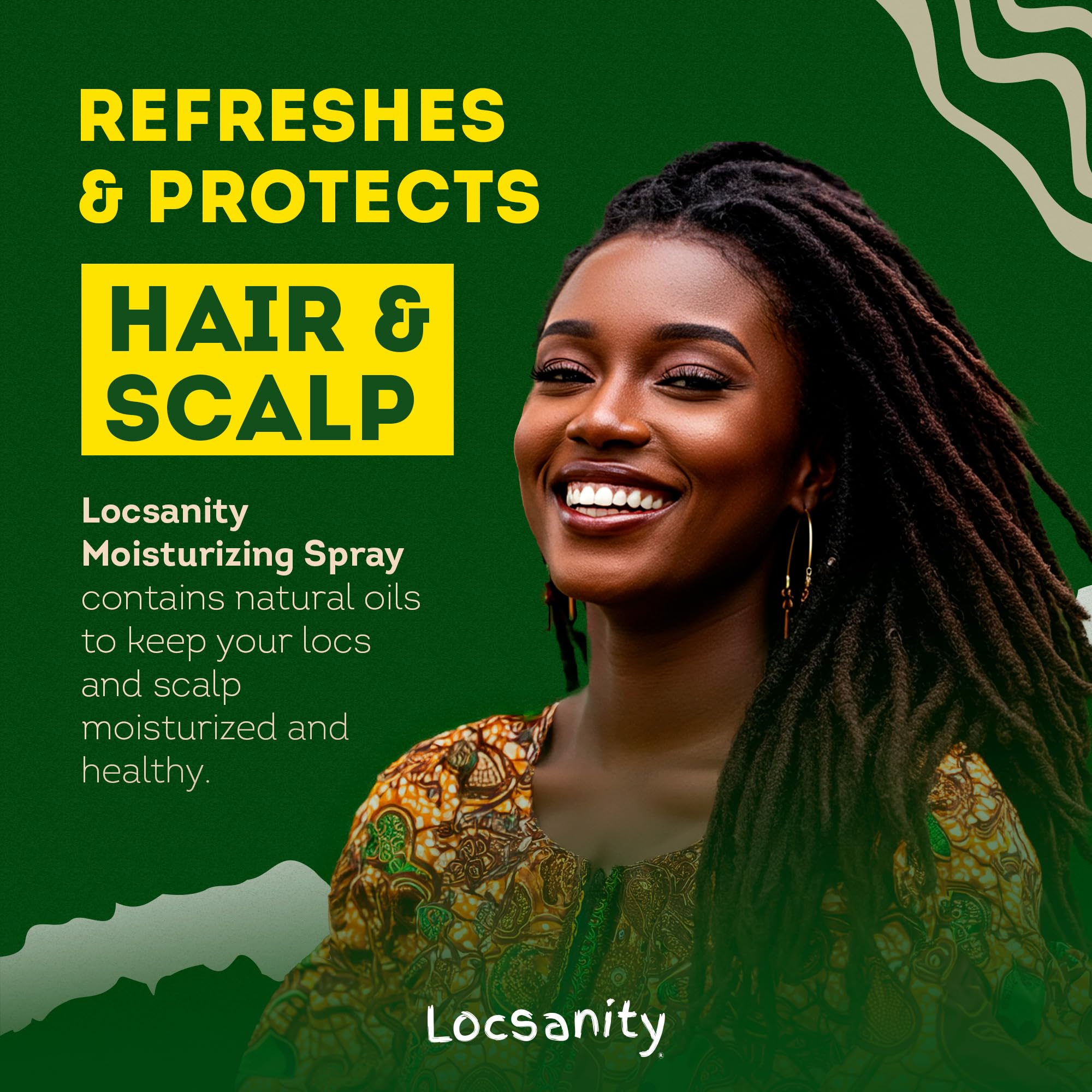 Locsanity peppermint oil drop on dreadlocks for scalp comfort.