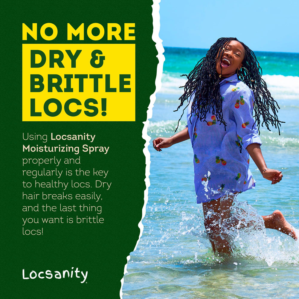 Locsanity spray being applied during routine for hydration