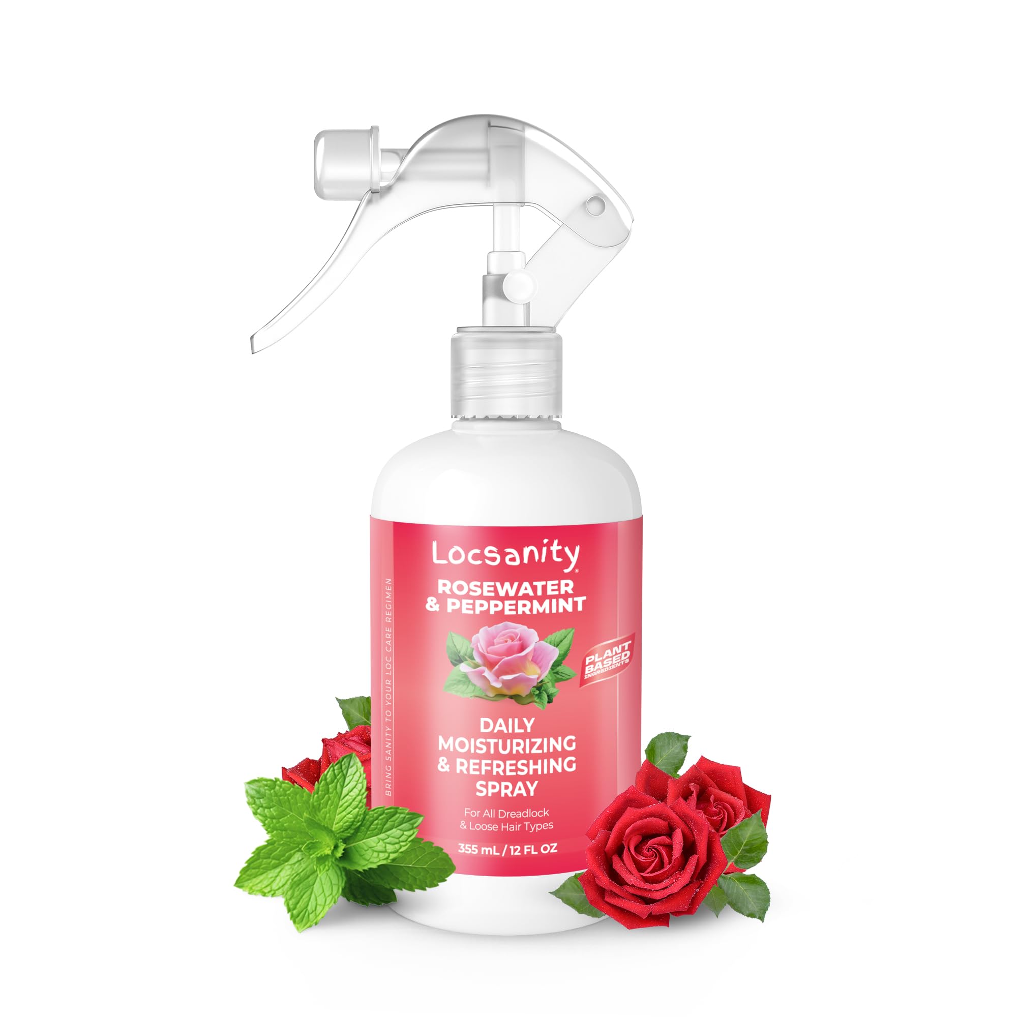 Locsanity rose water peppermint loc spray bottle ready for use