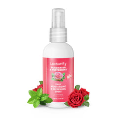 Locsanity Rosewater Peppermint spray bottle front for daily scalp hydration.