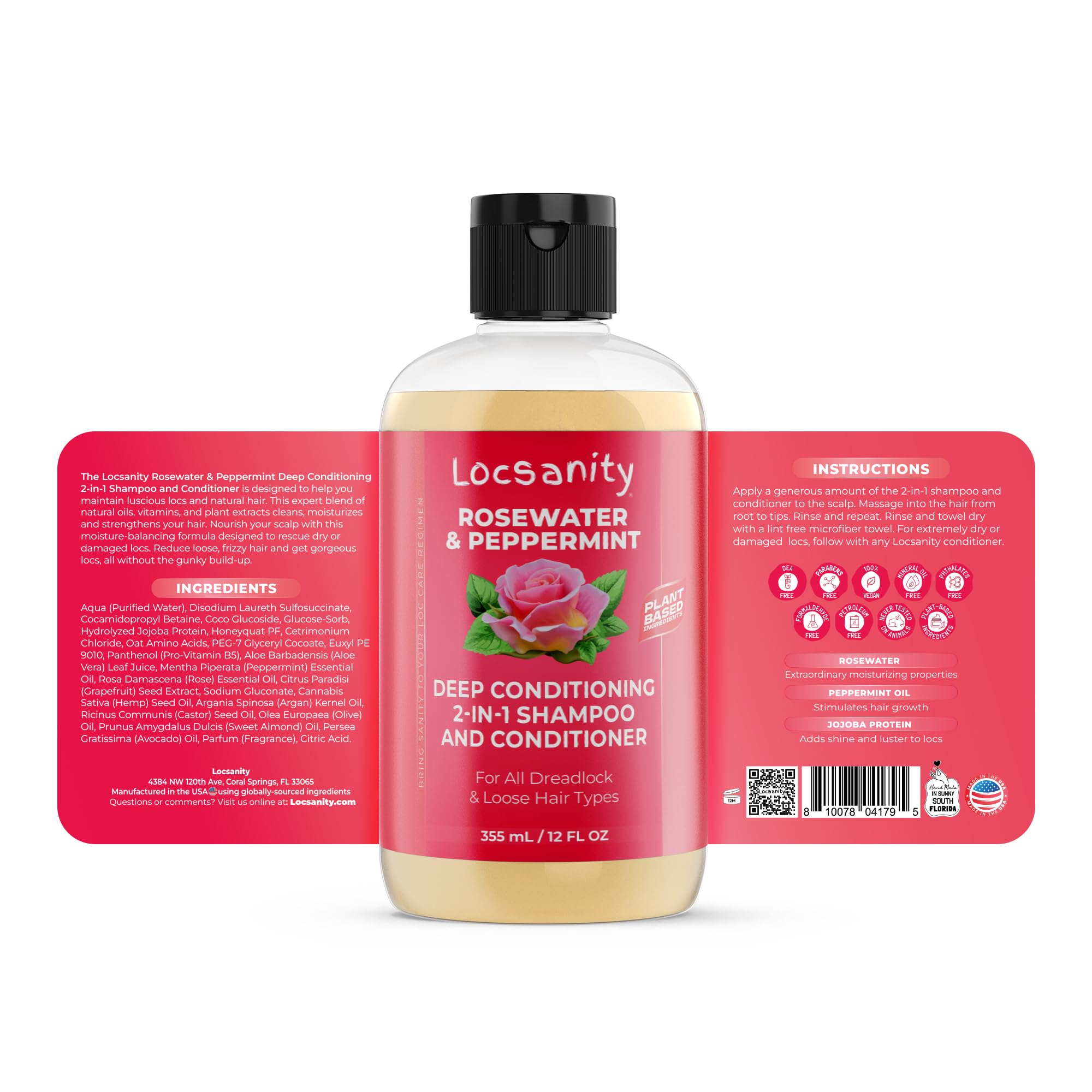 Locsanity Rosewater Peppermint Loccare application close-up for daily use