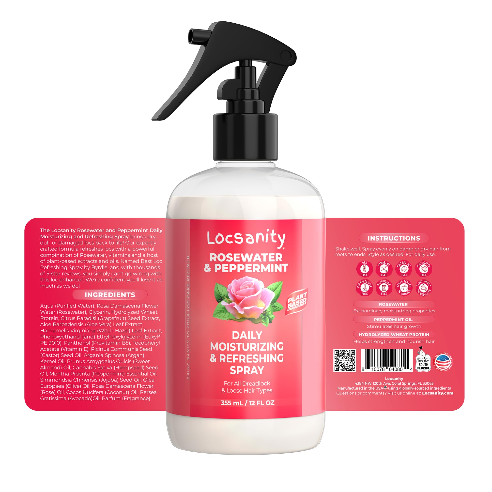 Locsanity Rosewater Peppermint Loccare Conditioner bottle hydrates dreadlocks