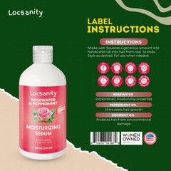 Locsanity Rosewater Peppermint Serum application on locs for even hydration