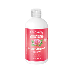 Locsanity Rosewater Peppermint Serum bottle ready for daily hydration and frizz control