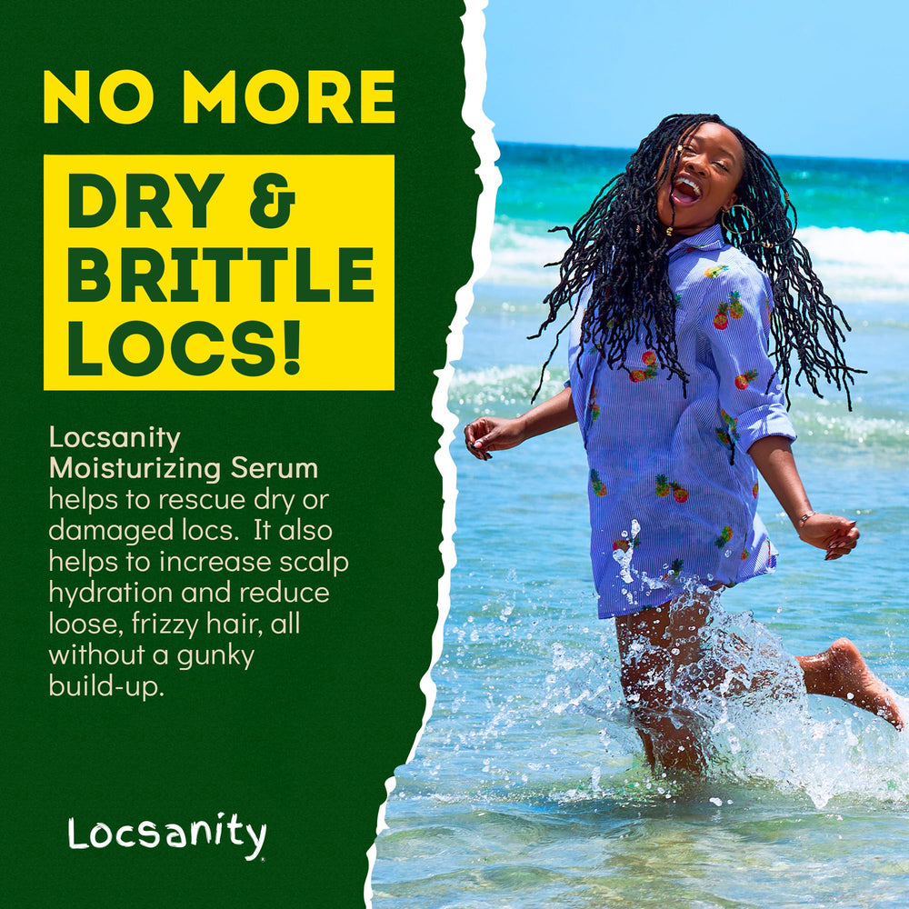 Locsanity Rosewater Peppermint Serum ingredients shot featuring rosewater and vitamins
