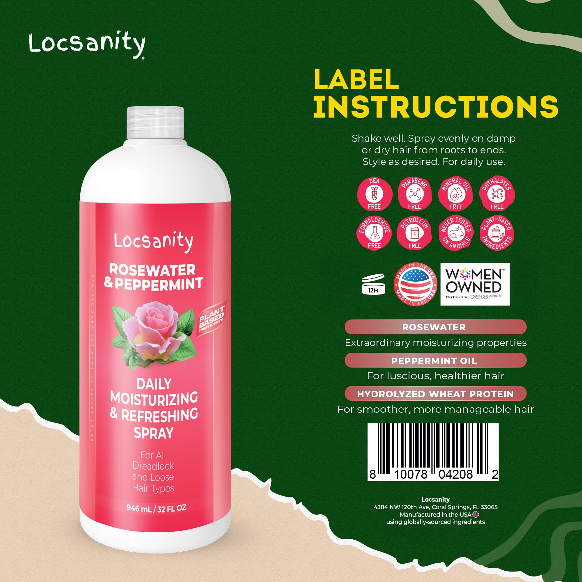 Mist from Locsanity spray nourishes scalp and locs gently