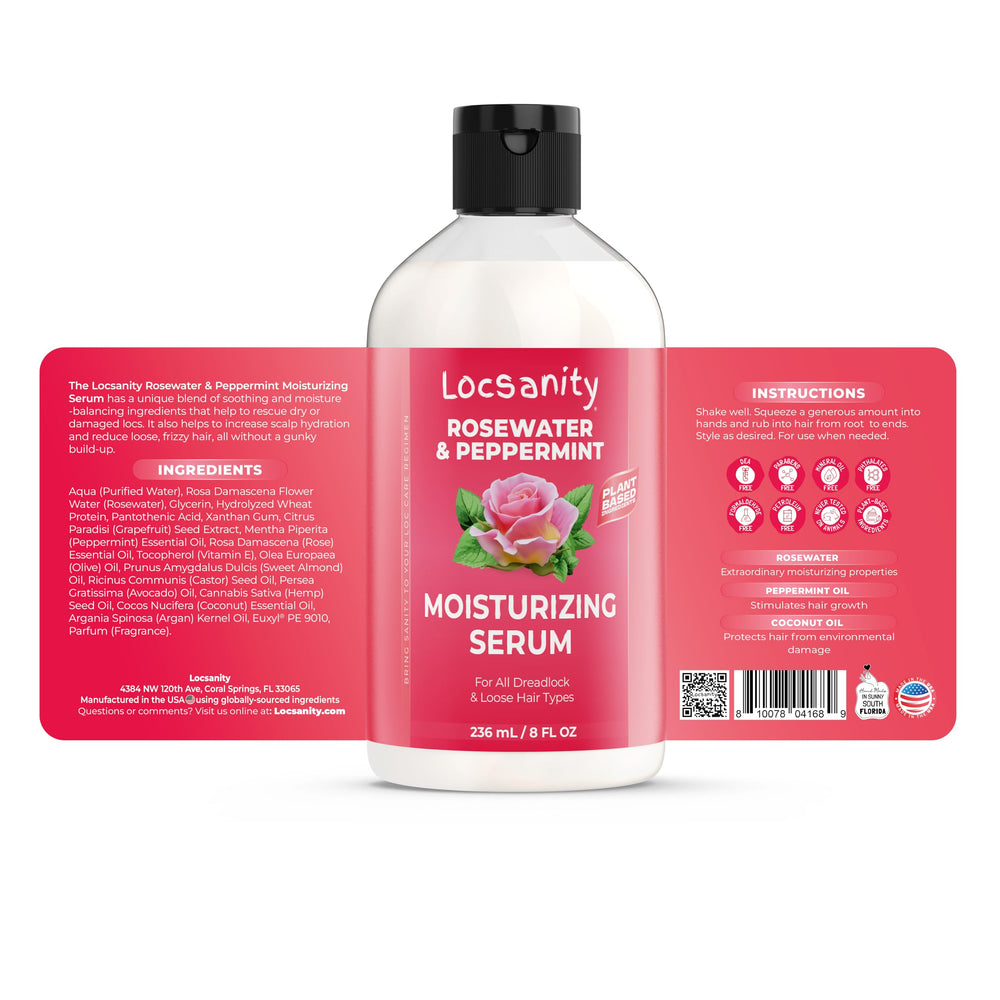 Locsanity Rosewater Peppermint Tightening Spray bottle supports matting