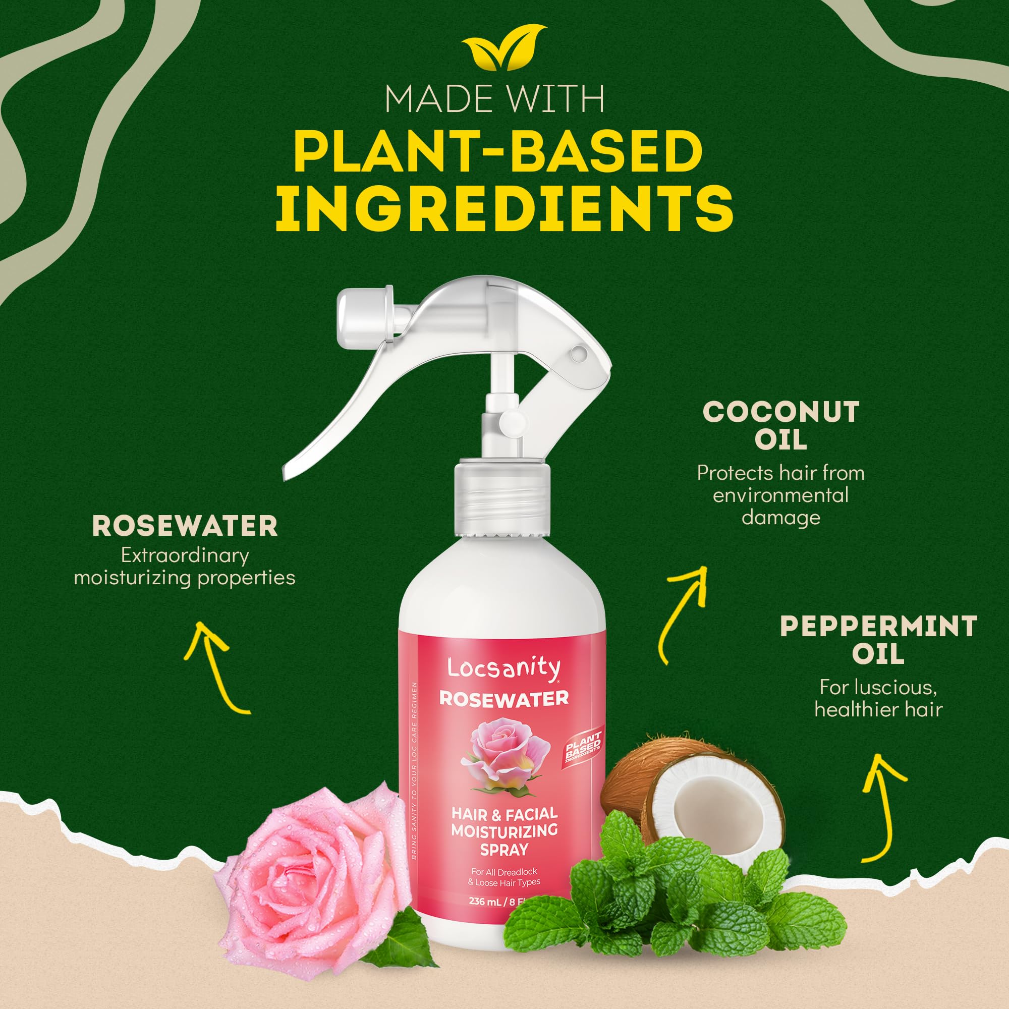 Locsanity Rosewater skin refresh delivers a light, natural glow.