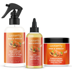 Locsanity Shea & Apricot Butter jar for rich moisture and soft, manageable hair.