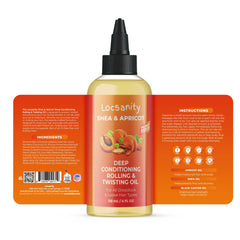 Locsanity Shea & Apricot Oil application scene showing dreadlock conditioning and strength