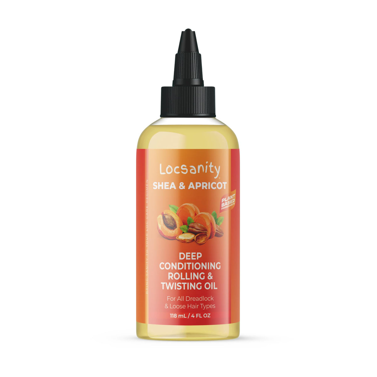 Locsanity Shea & Apricot Oil bottle pour for even scalp hydration