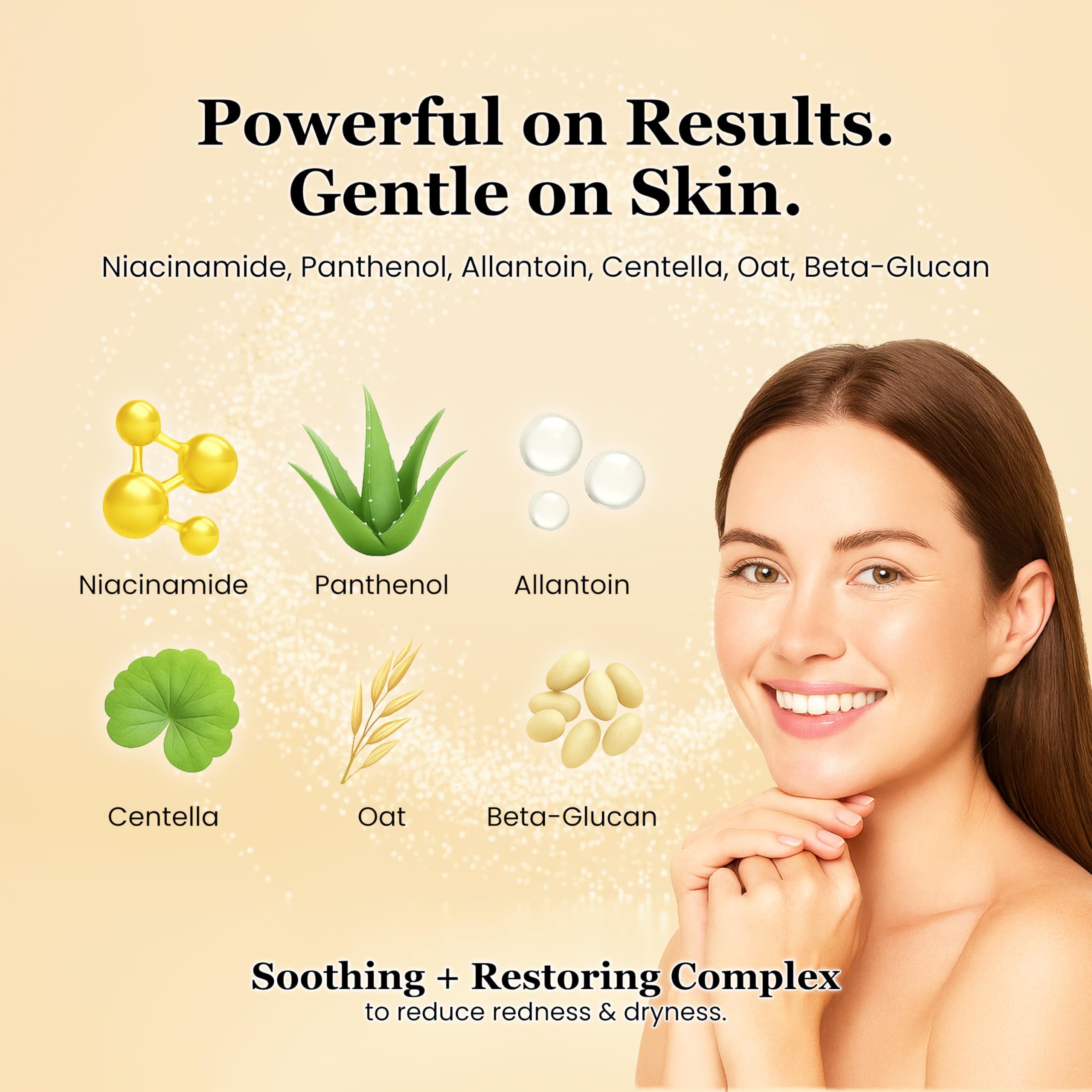 Brightening network ingredients with Vitamin C and Ferulic acid for even tone