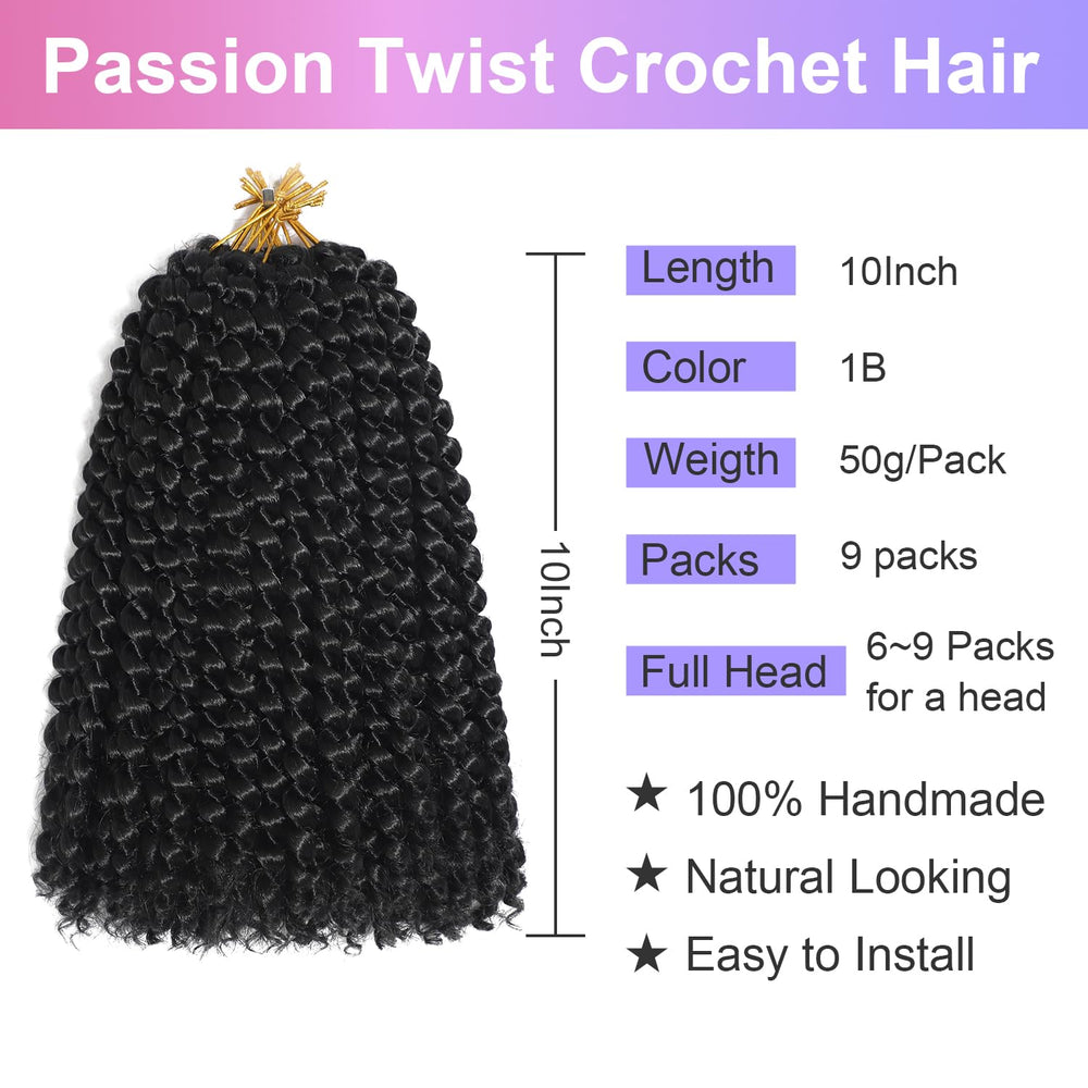Lofnofu Passion Twist crochet hair package includes needle and rings
