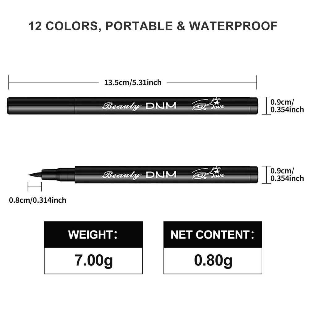 LOKFAR silky-tip eyeliner pen demonstrates smooth, precise application in a neon color collection