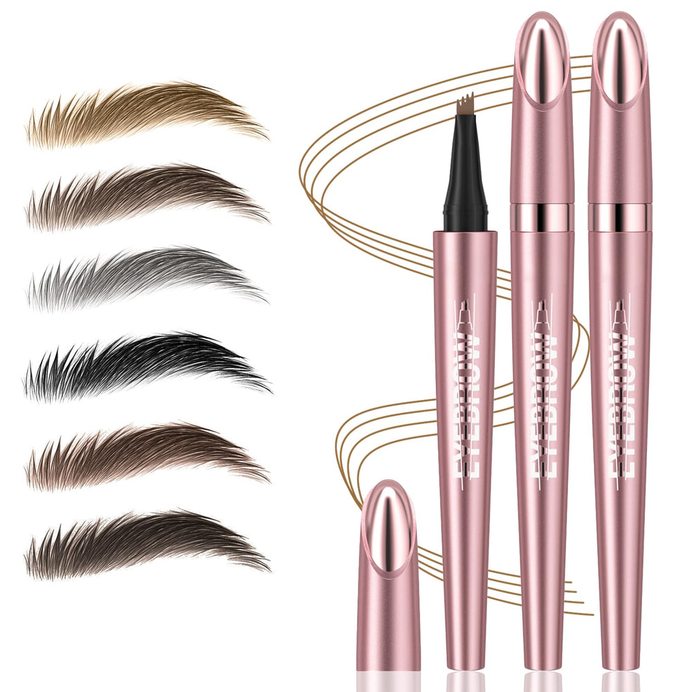 LOKFAR 2Pcs Microblading Eyebrow Pen with 4-Fork Tip for natural hair-like strokes.